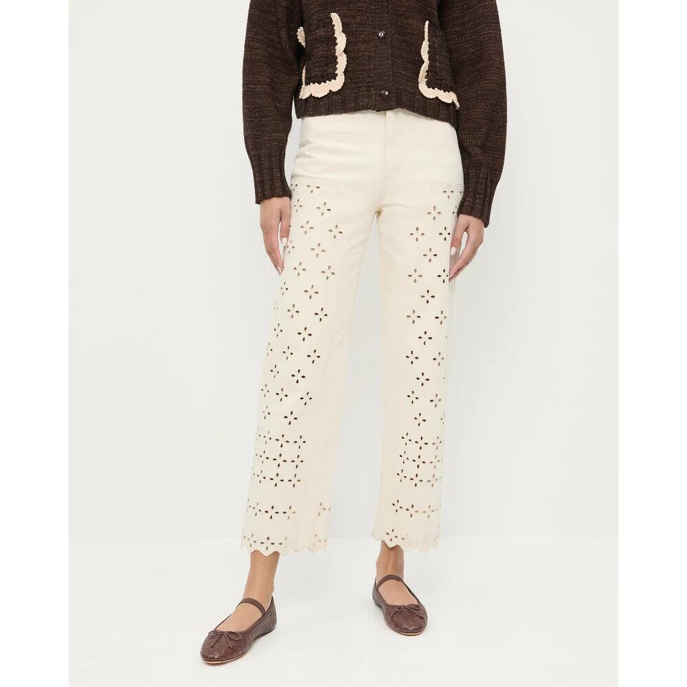 Loeffler Randall Demi Embroidered Pant Natural - Picture 9 of 9